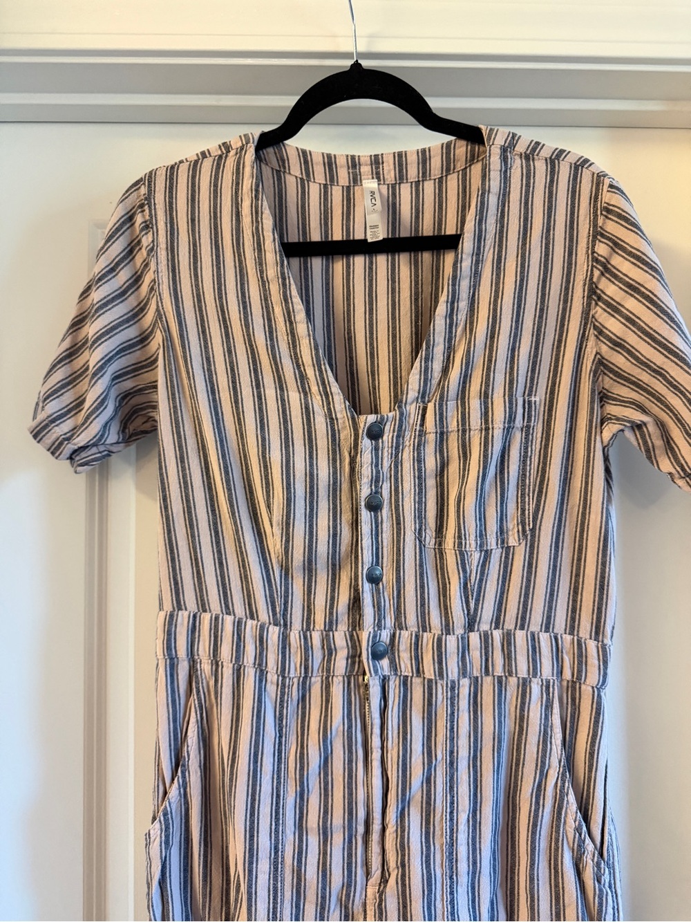 Striped Short Sleeve Jumpsuit